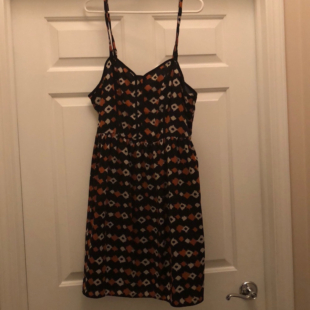 Patterned spaghetti strap dress